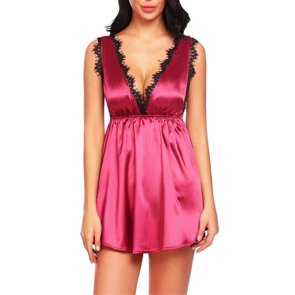 Women Sexy Bra Nightdress Nightwear Lingerie Nightwear Nightdress - Mubimart