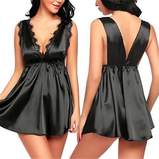 Women Sexy Bra Nightdress Nightwear Lingerie Nightwear Nightdress - Mubimart