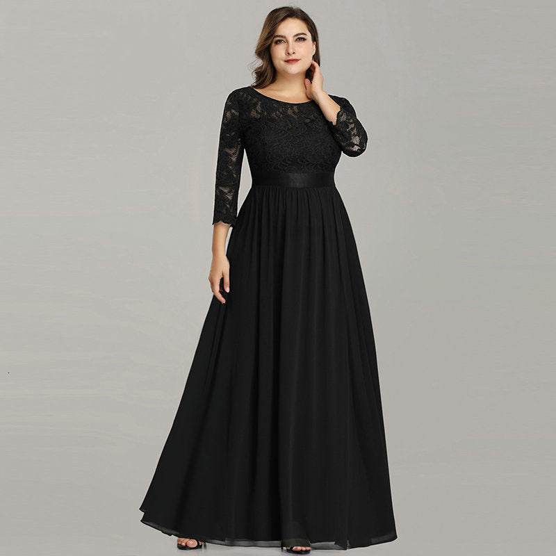 US Ever-Pretty Plus Size Floral Lace Bridesmaid Dresses Long Evening Party Gowns - Mubimart