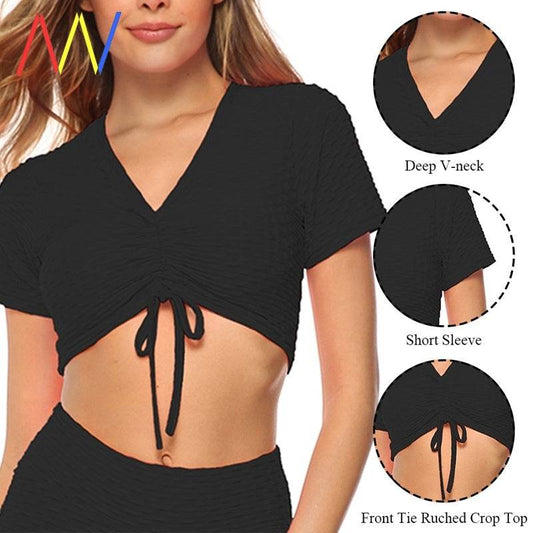 Tank Top Women Crop Gym Yoga Sport Bra Sports Shirts Workout - Mubimart