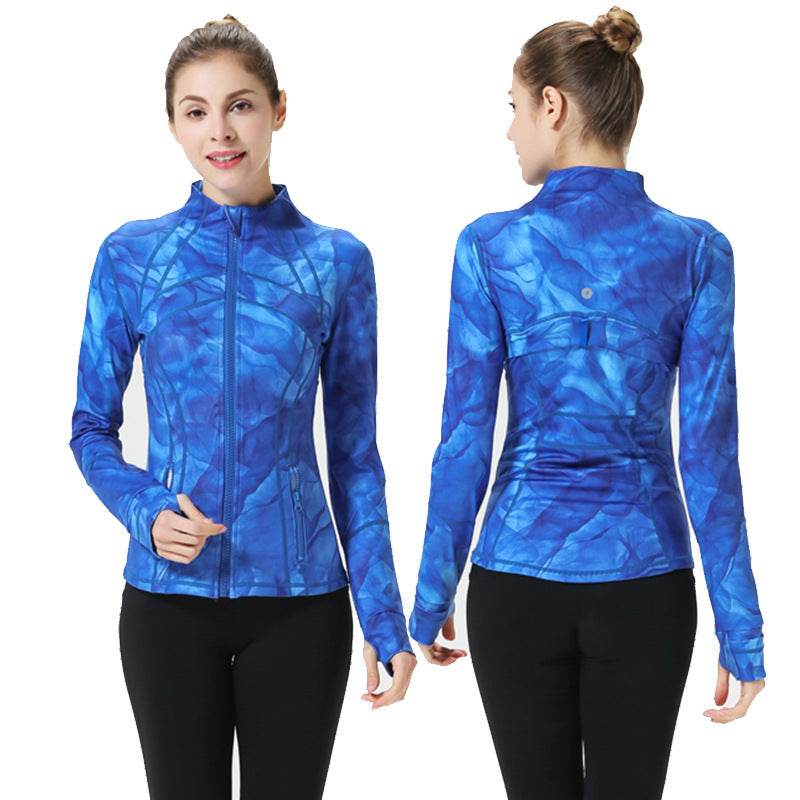 Sports Yoga Workout Clothes Top Long Sleeve Women Cardigan Jacket - Mubimart