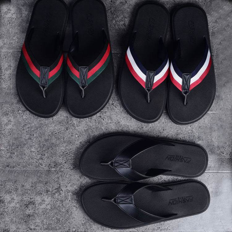 Flip-Flops Casual Leather Slippers Korean Style Sandals Personalized Sandals - Mubimart