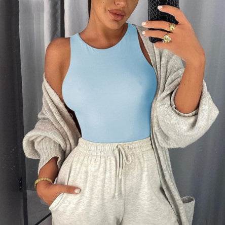 Sleeveless Sexy Bodysuit Women Off-Shoulder Top - Mubimart