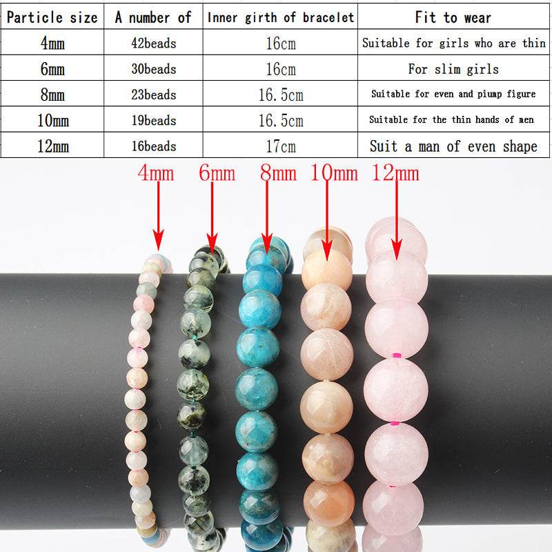 Natural black gemstone loose beads bracelet - Mubimart