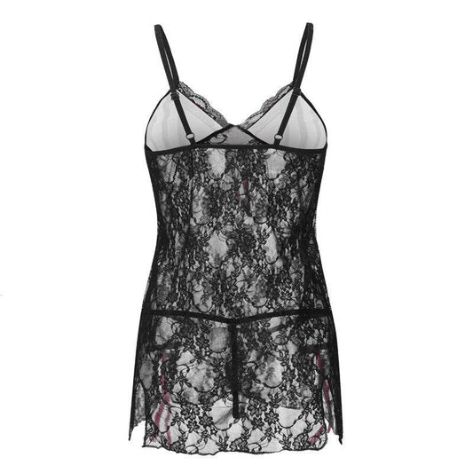 European and American Erotic Lingerie See-through Sexy Plus Size Pajamas Nightdress - Mubimart