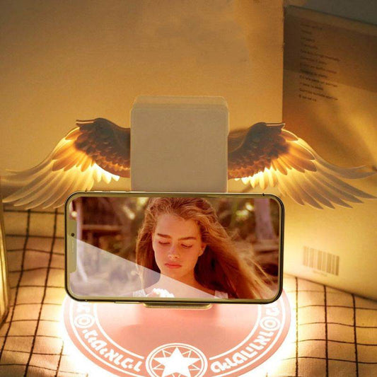 Universal Colorful LED Angel Wings Qi Wireless Charger Charge Dock For Mobile Phone Fast Charger - Mubimart