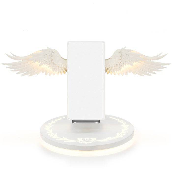 Universal Colorful LED Angel Wings Qi Wireless Charger Charge Dock For Mobile Phone Fast Charger - Mubimart