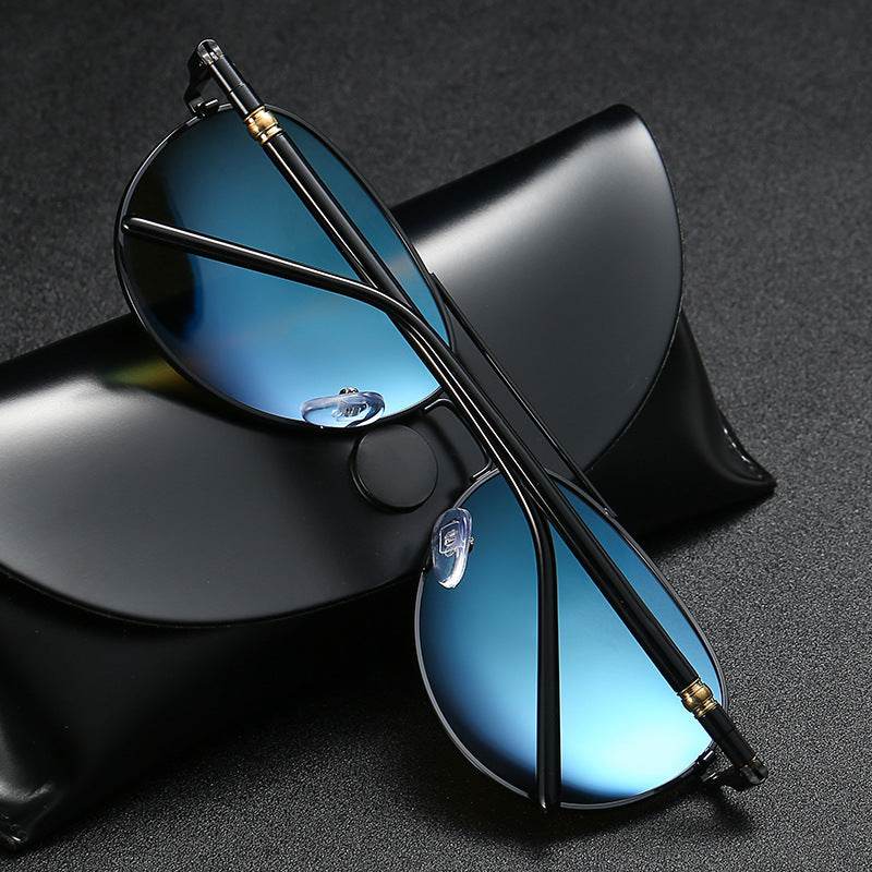 Polarized Sunglasses Men's Metal Sunglasses Color Film Sunglasses - Mubimart