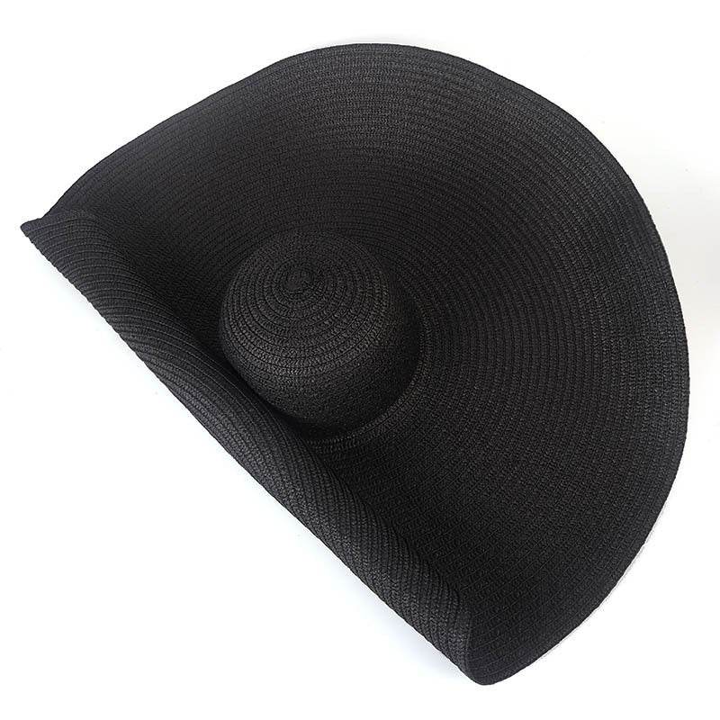 25CM Wide Brim Oversized Beach Hats For Women Large Straw Hat UV Protection - Mubimart