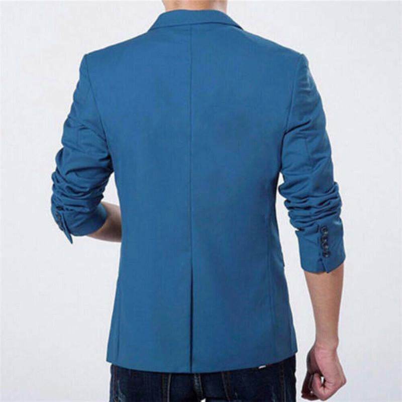 New Korean Men Blazer Casual Slim Fit Office Suit - Mubimart