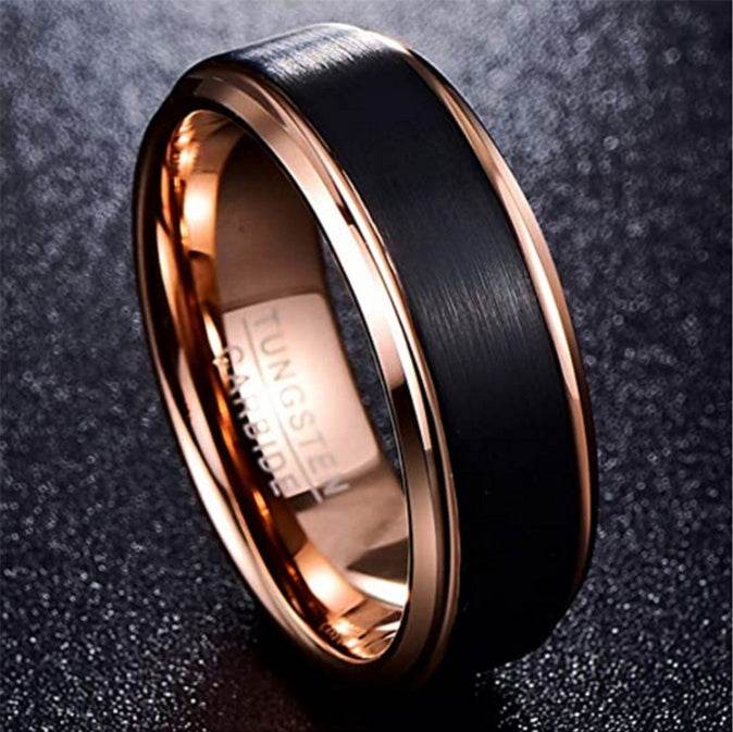 Two Tone Tungsten Steel Ring Men's Jewelry - Mubimart