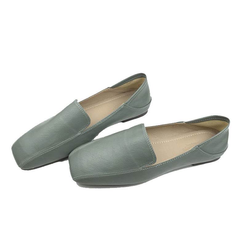 Microfiber Soft Leather Slip-on Flats - Mubimart