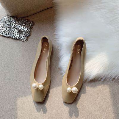 Chunky And Shallow Mid-Heel Soft-Soled Work Shoes - Mubimart