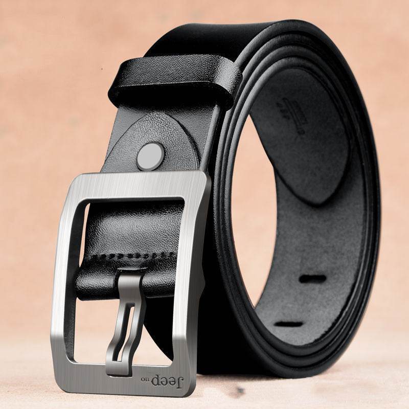 Two Layers Of Cowhide Belt For Men With Needle Buckle Belt - Mubimart
