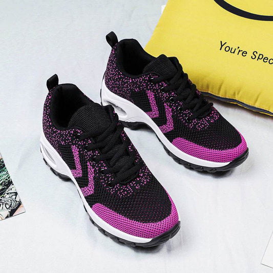 Air Cushion Heightening Shoes Women Breathable Dancing Shoes Outdoor Sports Shoes - Mubimart