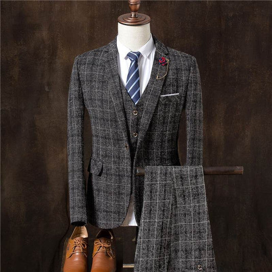 Men 3 Pieces Suit Set Men Wedding Suits Groom Tuxedos - Mubimart