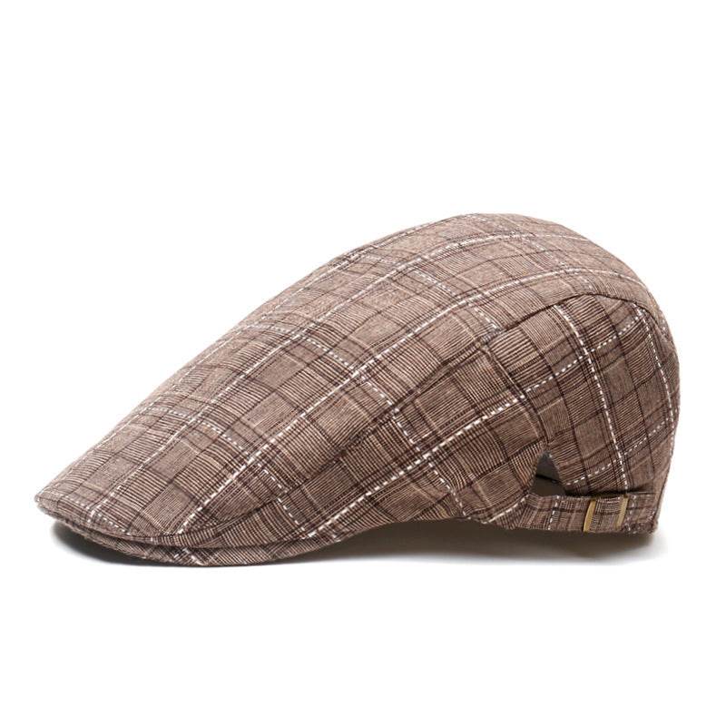 Peaked Cap Forward Cap Plaid Baseball Cap Visor Beret Sun Hat - Mubimart