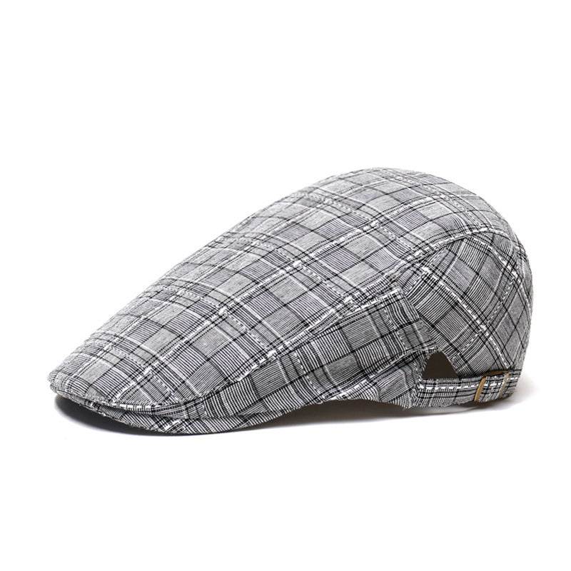 Peaked Cap Forward Cap Plaid Baseball Cap Visor Beret Sun Hat - Mubimart
