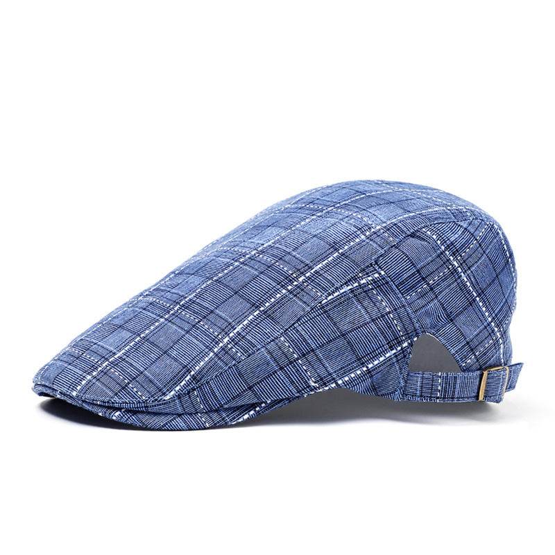 Peaked Cap Forward Cap Plaid Baseball Cap Visor Beret Sun Hat - Mubimart