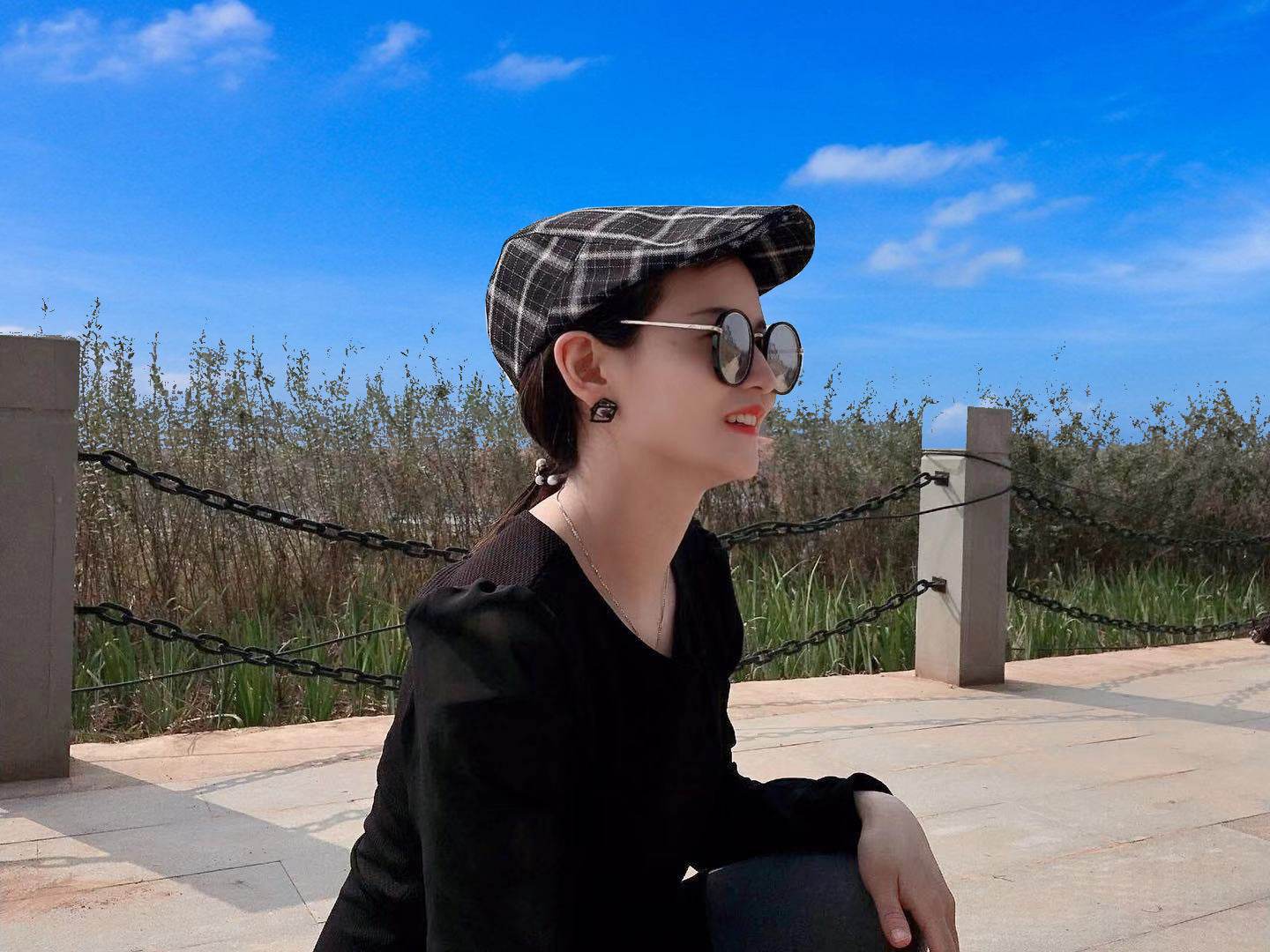 Peaked Cap Forward Cap Plaid Baseball Cap Visor Beret Sun Hat - Mubimart