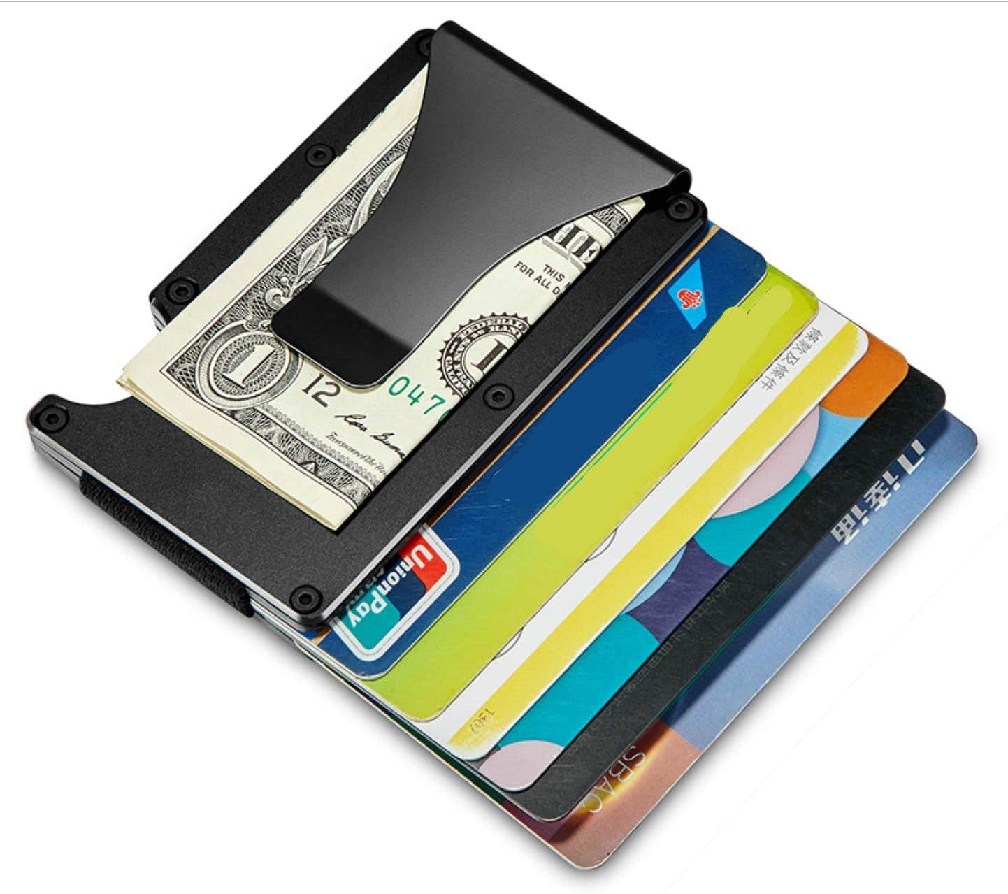 Mens RFID Blocking Slim Money Clip Wallet ID Credit Card Holder Thin Minimalist - Mubimart