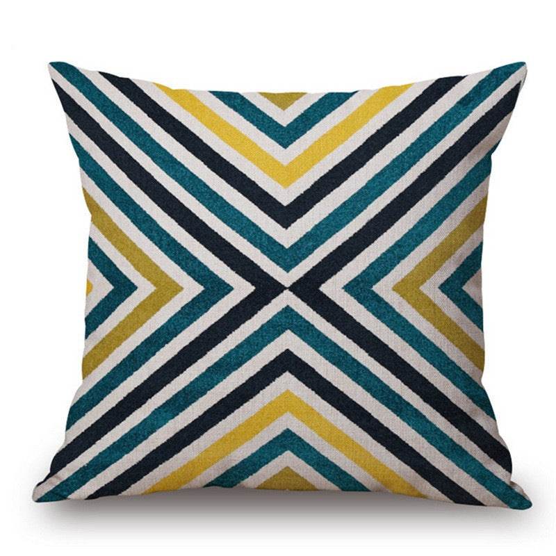 Modern Abstract Art Geometric Pillowcase Color Irregular Diamond Pattern Pillowcase Sofa Linen Pillowcase - Mubimart