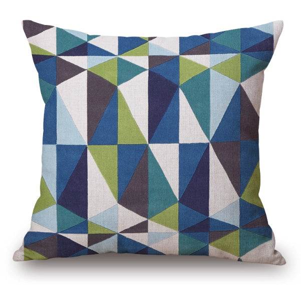 Modern Abstract Art Geometric Pillowcase Color Irregular Diamond Pattern Pillowcase Sofa Linen Pillowcase - Mubimart