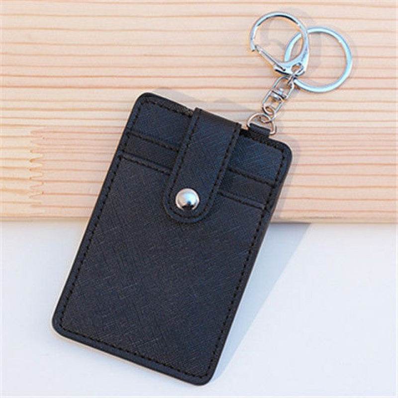 Student Lanyard Card Holder Key Chain Bus Card Subway Card Access Card Leather Hanging Neck Card Holder School Card Holder Meal Card Holder - Mubimart