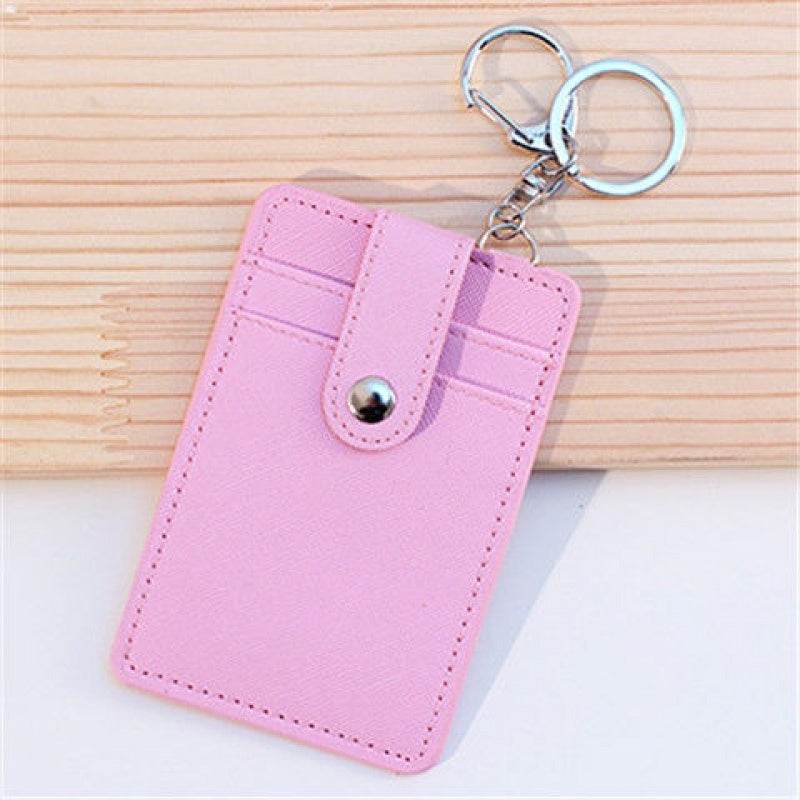 Student Lanyard Card Holder Key Chain Bus Card Subway Card Access Card Leather Hanging Neck Card Holder School Card Holder Meal Card Holder - Mubimart