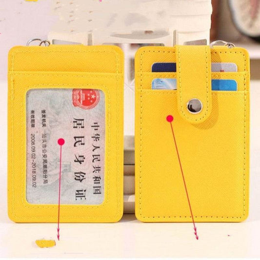 Student Lanyard Card Holder Key Chain Bus Card Subway Card Access Card Leather Hanging Neck Card Holder School Card Holder Meal Card Holder - Mubimart