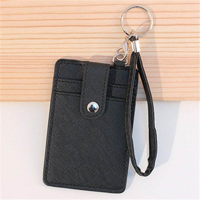 Student Lanyard Card Holder Key Chain Bus Card Subway Card Access Card Leather Hanging Neck Card Holder School Card Holder Meal Card Holder - Mubimart