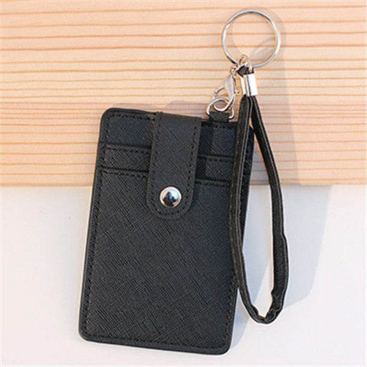 Student Lanyard Card Holder Key Chain Bus Card Subway Card Access Card Leather Hanging Neck Card Holder School Card Holder Meal Card Holder - Mubimart