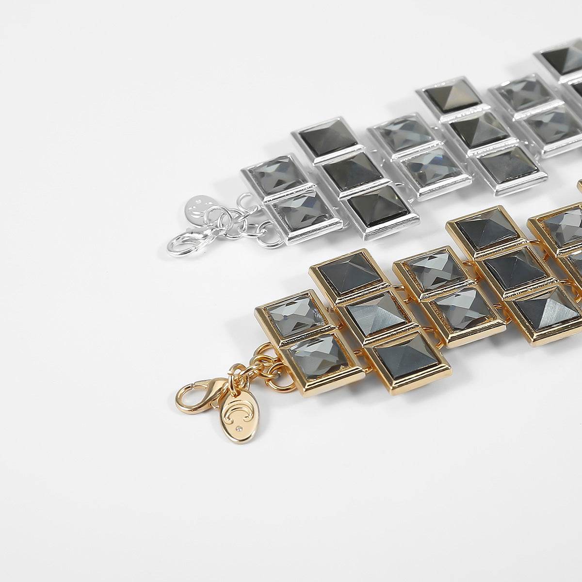 Frosty Temperament Square Zircon Bracelet Female Simple Irregular Glass Gemstone Bracelet - Mubimart