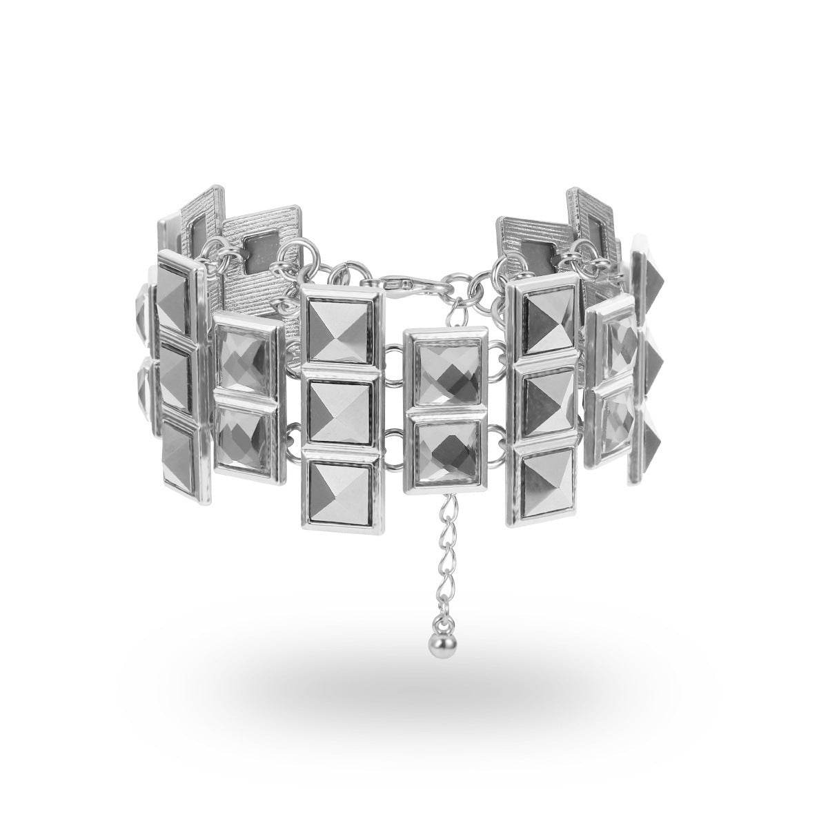 Frosty Temperament Square Zircon Bracelet Female Simple Irregular Glass Gemstone Bracelet - Mubimart