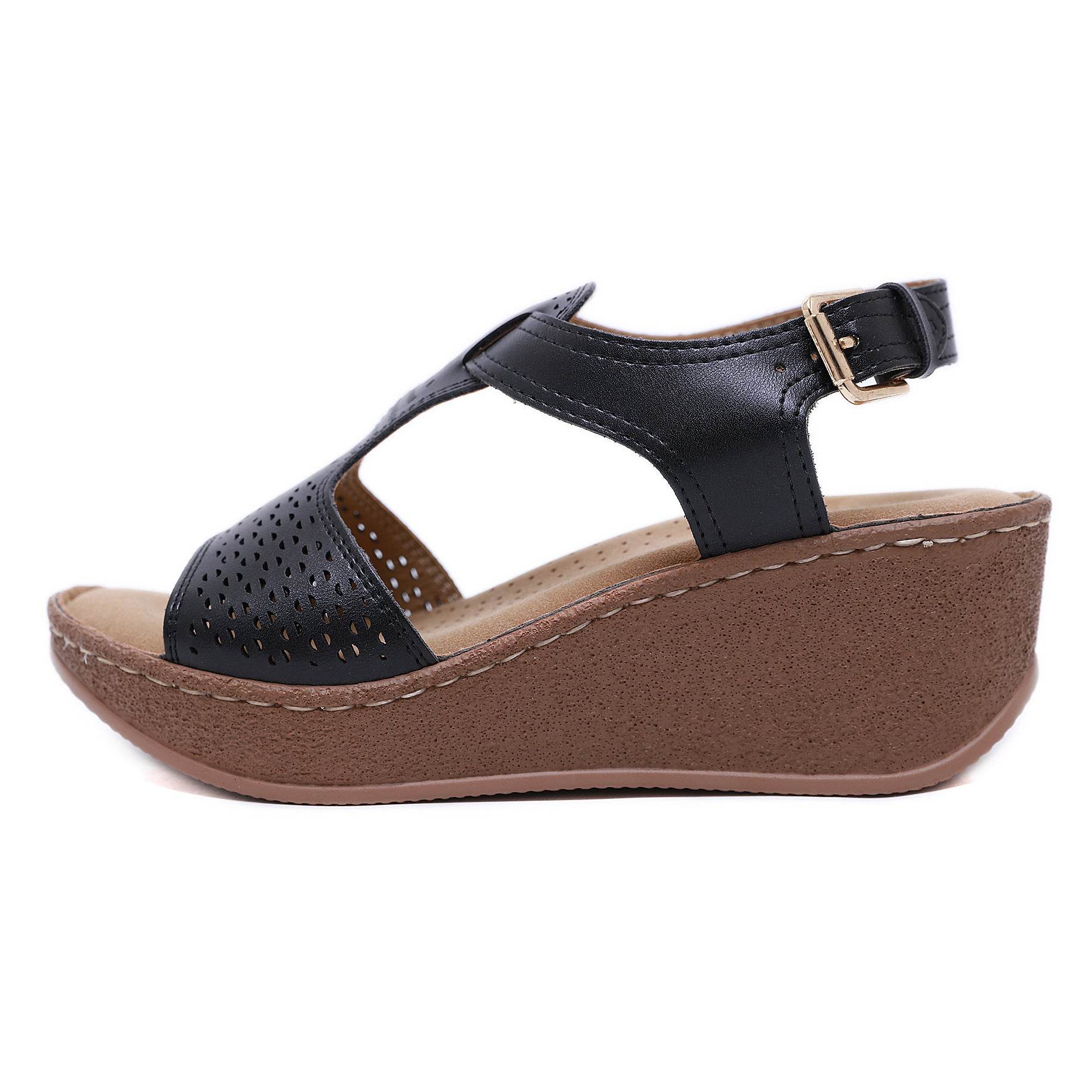 Wedge Heel Light Casual Velcro Sandals - Mubimart