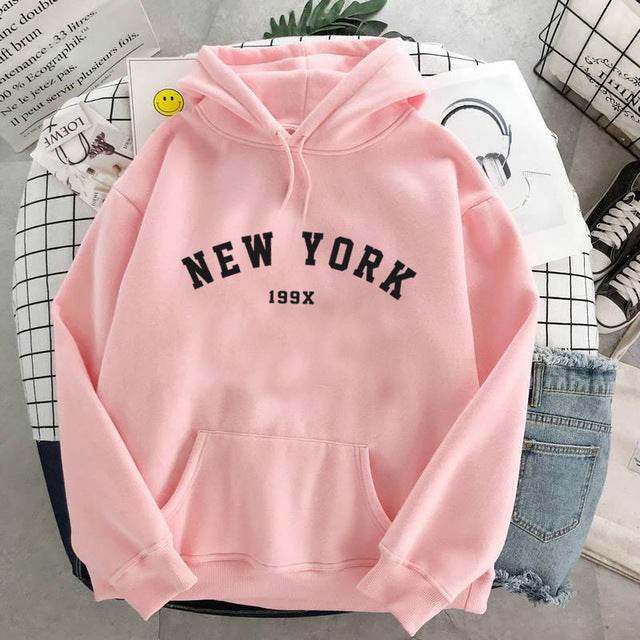 NEW Colors Sweatshirts Velvet Winter Women's NEW YORK - Mubimart