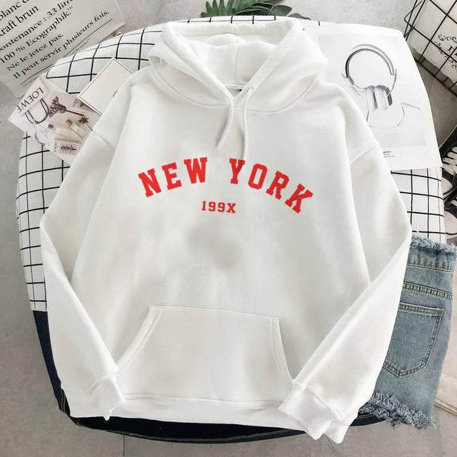 NEW Colors Sweatshirts Velvet Winter Women's NEW YORK - Mubimart