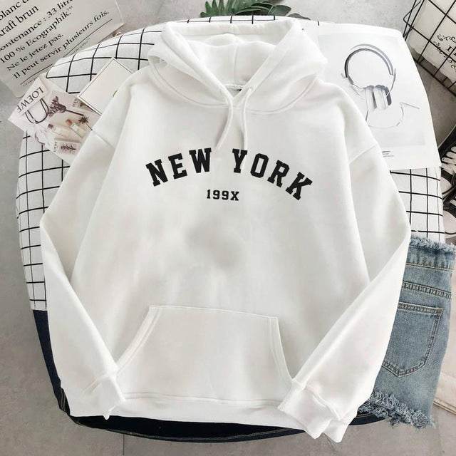 NEW Colors Sweatshirts Velvet Winter Women's NEW YORK - Mubimart