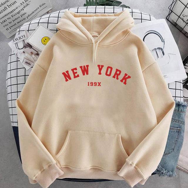 NEW Colors Sweatshirts Velvet Winter Women's NEW YORK - Mubimart