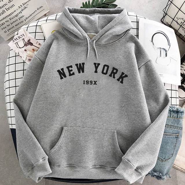 NEW Colors Sweatshirts Velvet Winter Women's NEW YORK - Mubimart