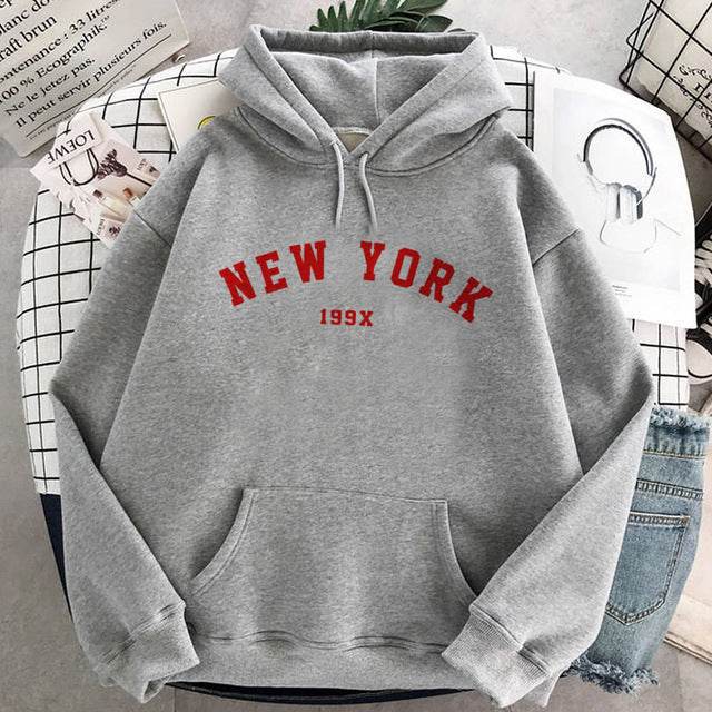 NEW Colors Sweatshirts Velvet Winter Women's NEW YORK - Mubimart