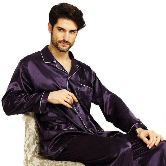Mens Pajama Set Winter Sleepwear Men Homewear Warm Nightwear - Mubimart