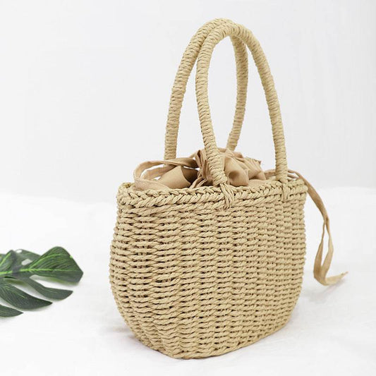 Yogodlns Hot Women Straw Bags Woven Bag Summer Beach Rattan Shoulder Bag Bamboo Bag Large Handbag Purse Fashion Shoulder Bag - Mubimart