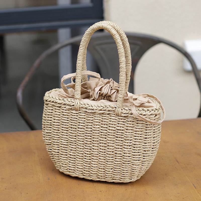Yogodlns Hot Women Straw Bags Woven Bag Summer Beach Rattan Shoulder Bag Bamboo Bag Large Handbag Purse Fashion Shoulder Bag - Mubimart