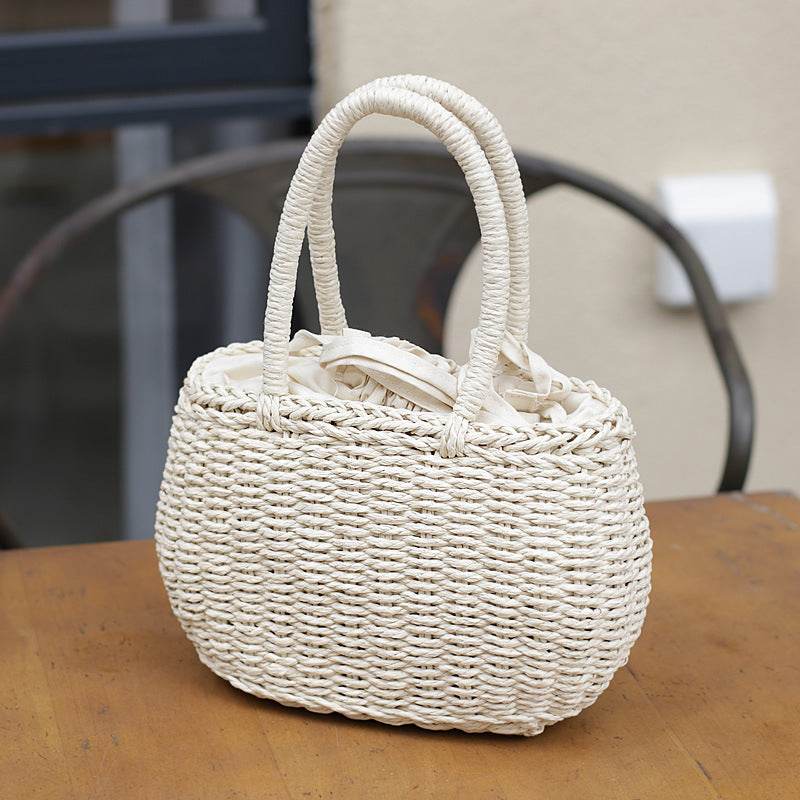 Yogodlns Hot Women Straw Bags Woven Bag Summer Beach Rattan Shoulder Bag Bamboo Bag Large Handbag Purse Fashion Shoulder Bag - Mubimart