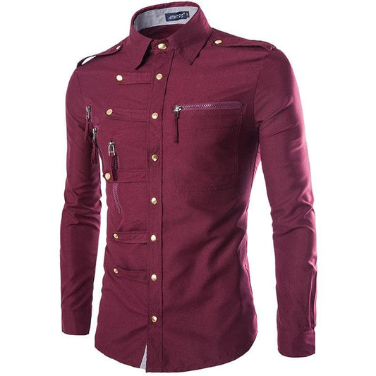 Brand Men Shirt Fashion Design Mens Slim Fit Cotton Dress Shirt Stylish Long Sleeve Shirts Chemise Homme Camisa Masculina - Mubimart