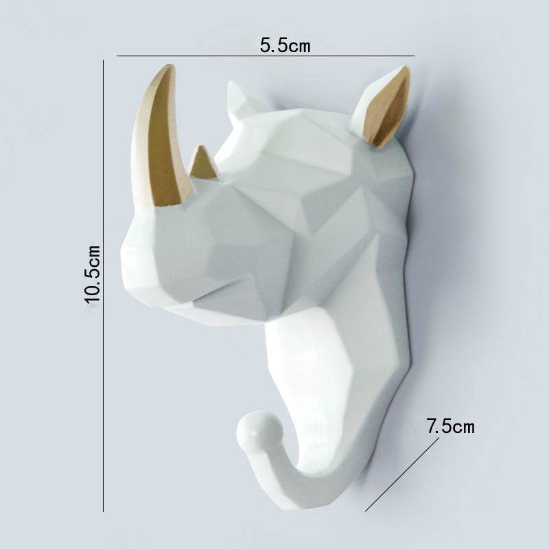Creative Decoration Wall Hanging Door Back Hook Wall Animal Headdress Hanger Hook Key Hook - Mubimart