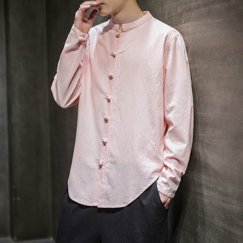 Chinese Style Shirt Cotton And Linen Shirt - Mubimart
