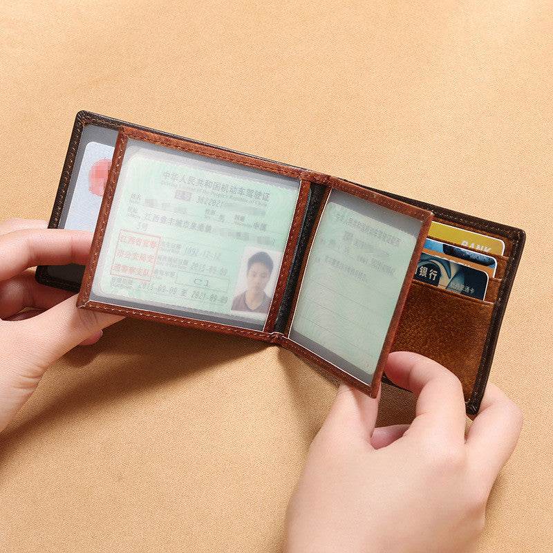 Multifunctional Card Holder Leather Driver's License Protection Card Holder - Mubimart