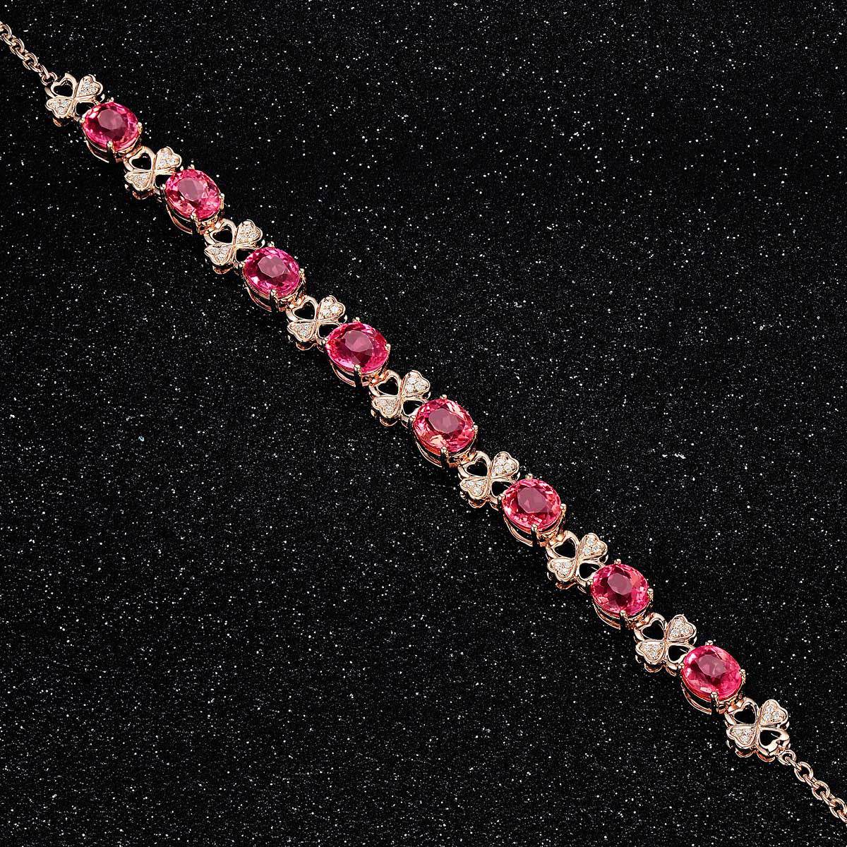 Natural Rubellite Gemstone Bracelet Female Temperament Bracelet - Mubimart
